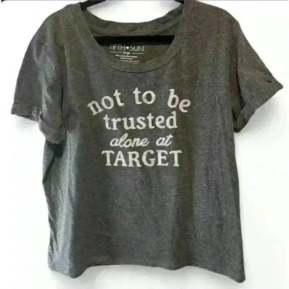 Fifth Sun Unisex Graphic T-Shirt Gray "Not To Be Trusted Alone" Size Large - Picture 1 of 6